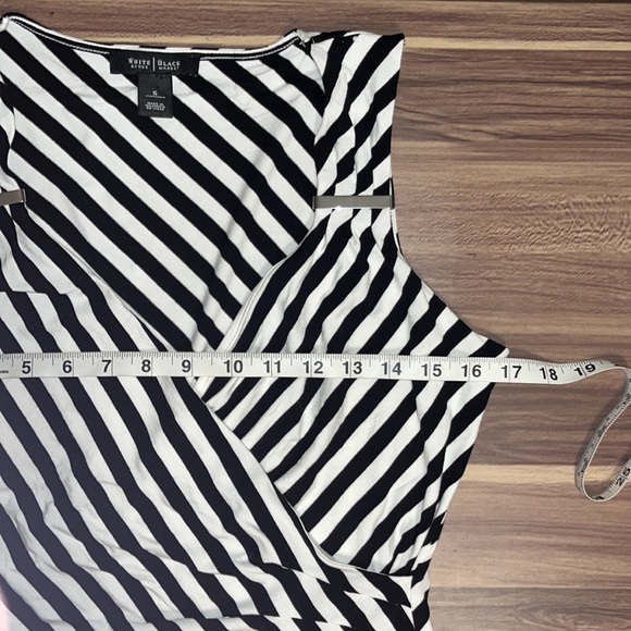 White House, Black market, black and white striped ruched tank top - Picture 6 of 15